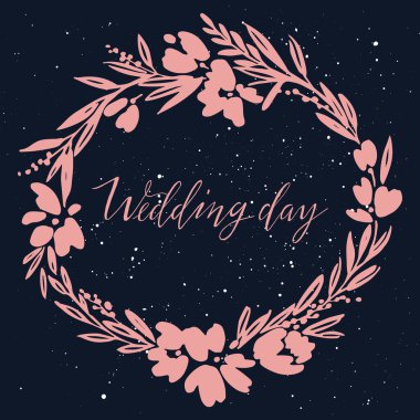 Flower pattern. Wedding.  Birthday. Handmade.